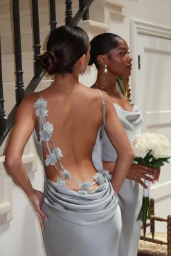 JLUXLABEL Sage Down The Aisle Satin Gown