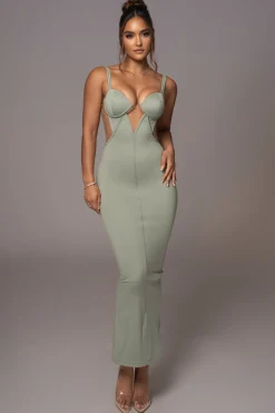 JLUXLABEL Sage Enchantment Bustier Maxi Dress