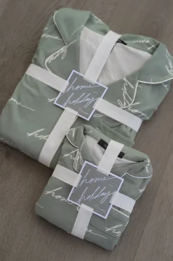 JLUXLABEL Sage Home For The Holidays Adult Pajama Set