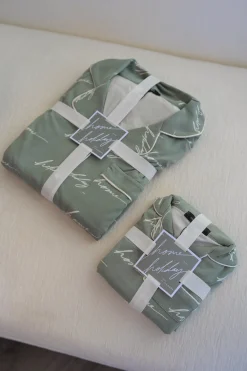 JLUXLABEL Sage Home For The Holidays Adult Pajama Set