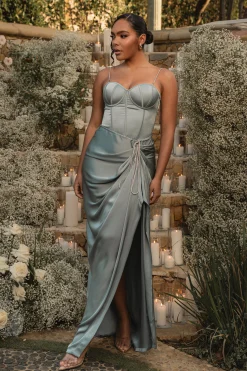 JLUXLABEL Sage Leo Matte Satin Bustier