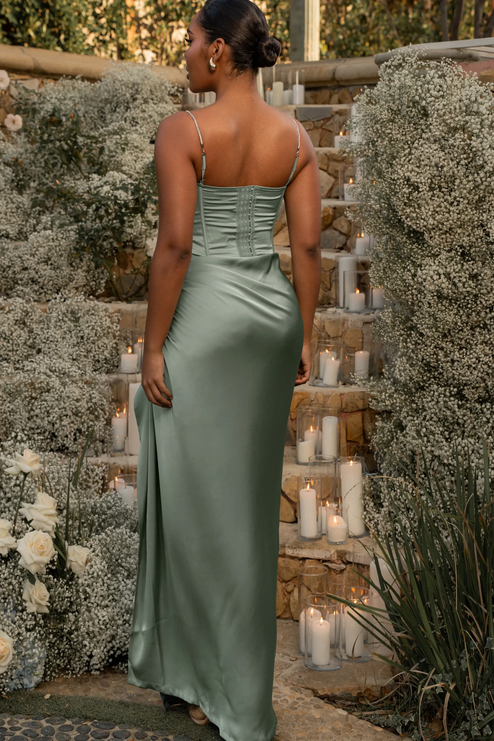 JLUXLABEL Sage Leo Matte Satin Bustier