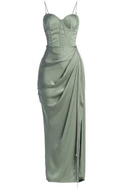 JLUXLABEL Sage Olea Satin Skirt