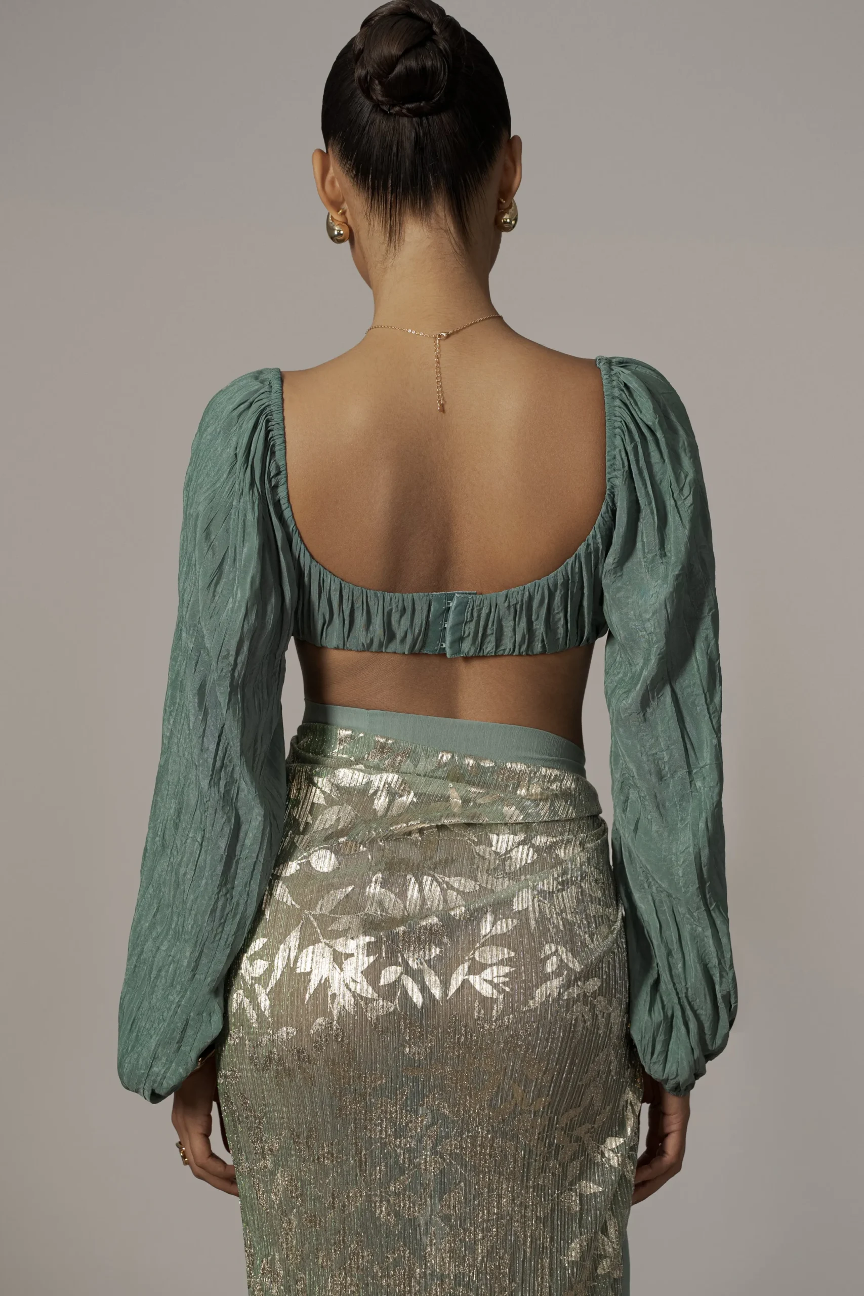 JLUXLABEL Sage Positano Printed Sarong Skirt