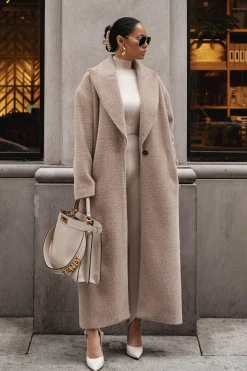 JLUXLABEL Sand Chelsie Longline Coat