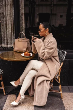 JLUXLABEL Sand Chelsie Longline Coat