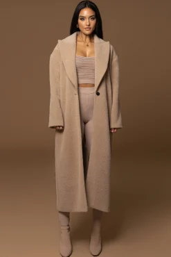JLUXLABEL Sand Chelsie Longline Coat