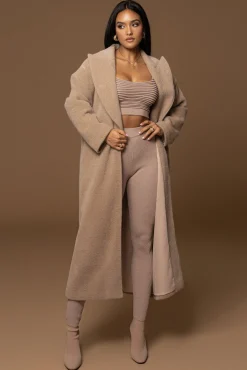 JLUXLABEL Sand Chelsie Longline Coat