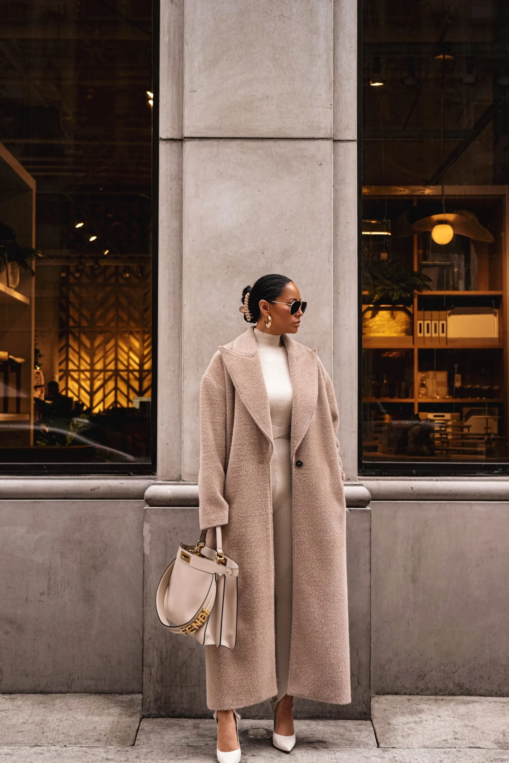 JLUXLABEL Sand Chelsie Longline Coat
