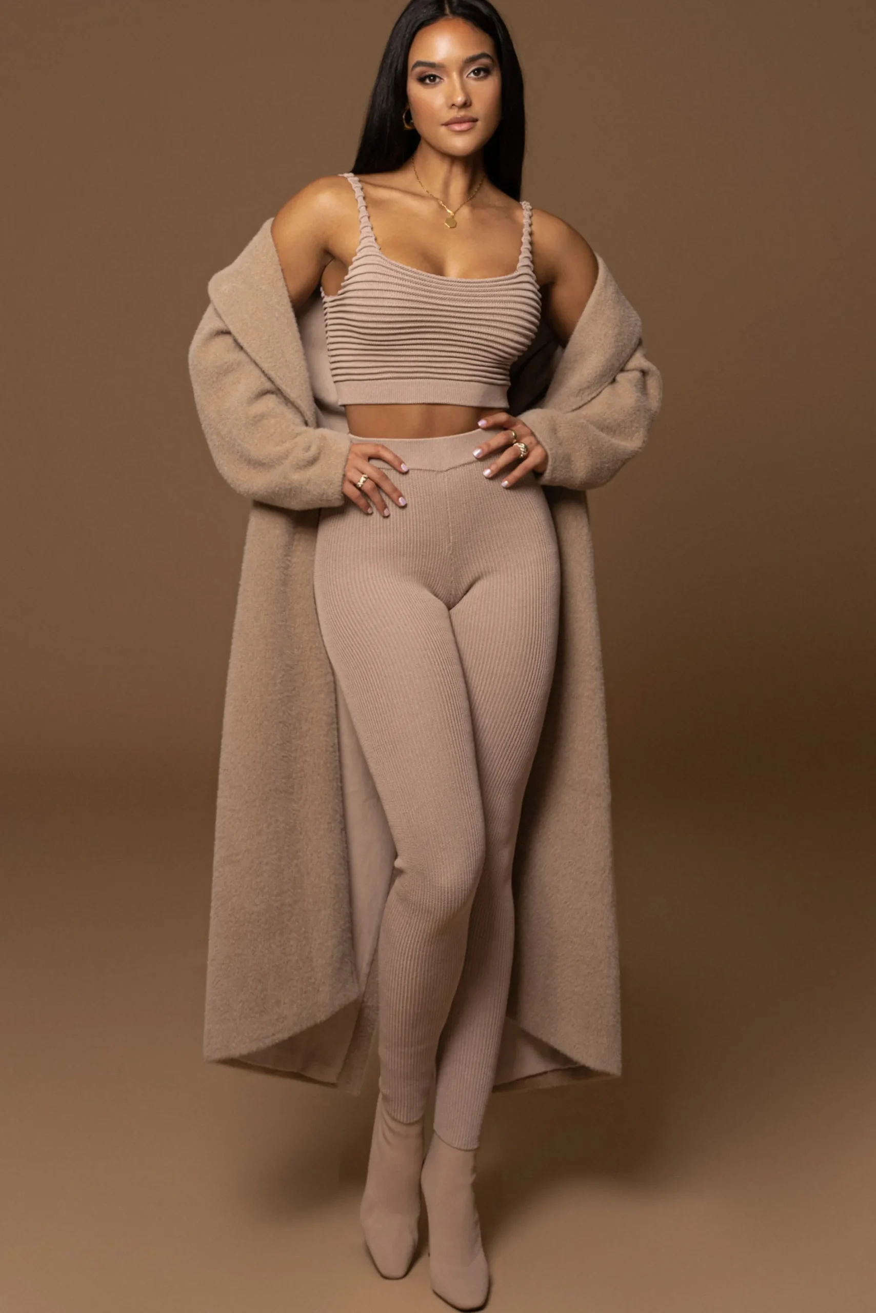JLUXLABEL Sand Chelsie Longline Coat
