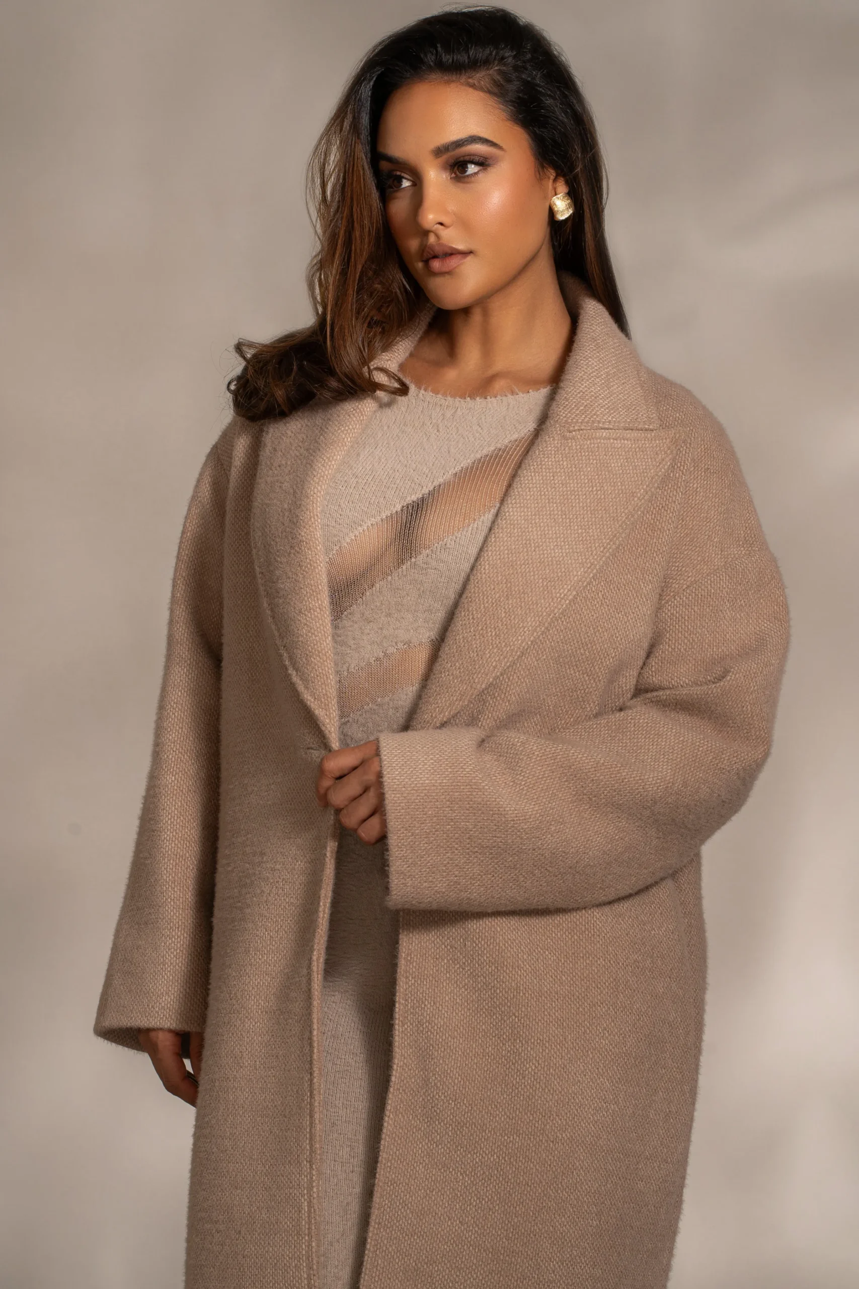 JLUXLABEL Sand Dion Oversized Coat