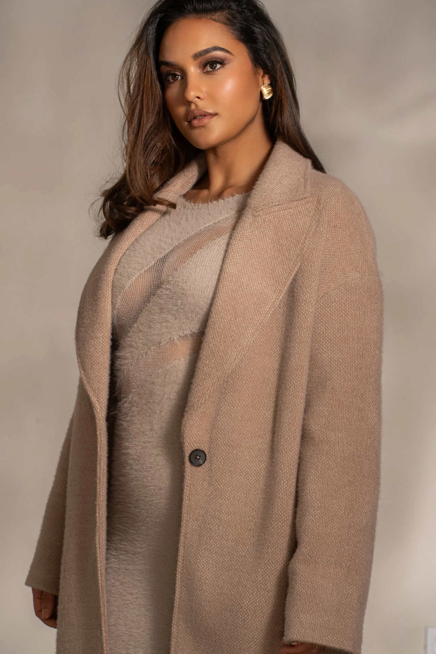 JLUXLABEL Sand Dion Oversized Coat