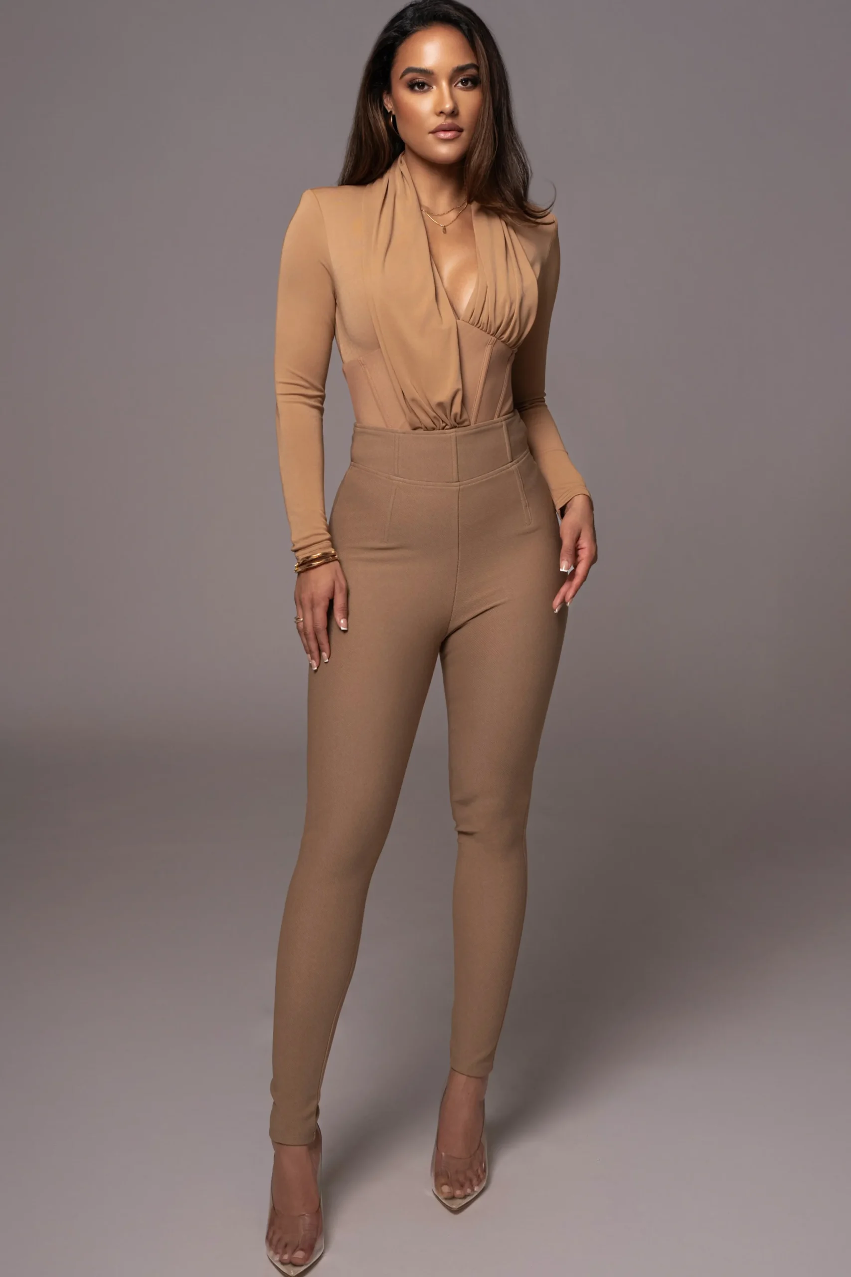 JLUXLABEL Sand Ultra High Waist Skinny Pants
