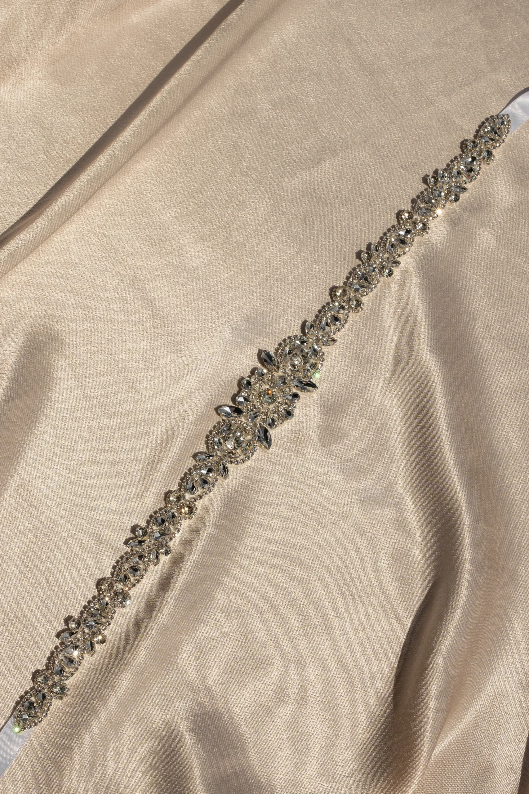 JLUXLABEL Silver Eternal Love Bridal Sash
