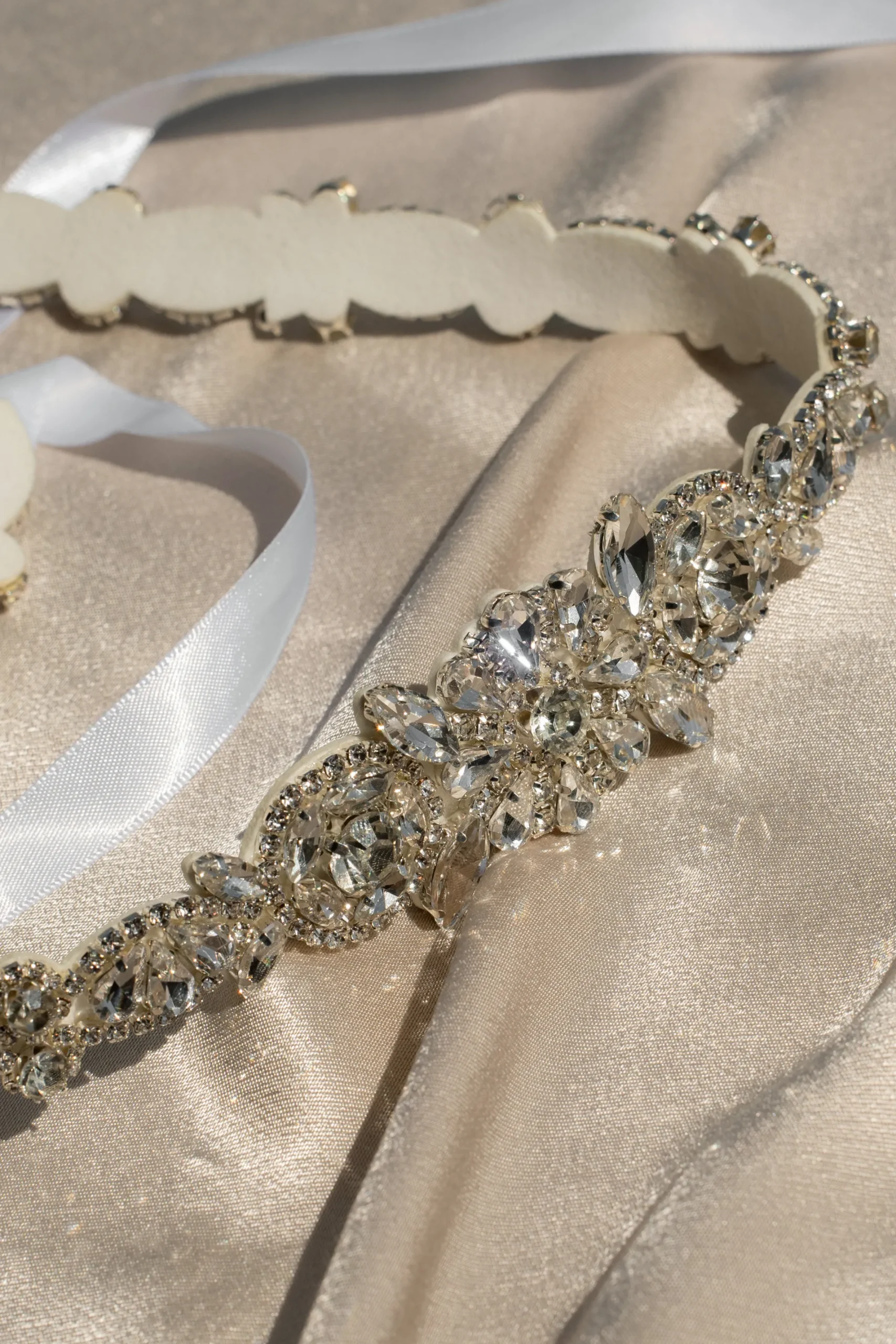 JLUXLABEL Silver Eternal Love Bridal Sash