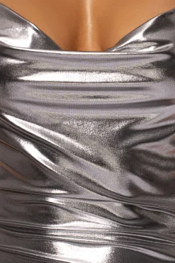 JLUXLABEL Silver Heart of Gold Maxi Dress