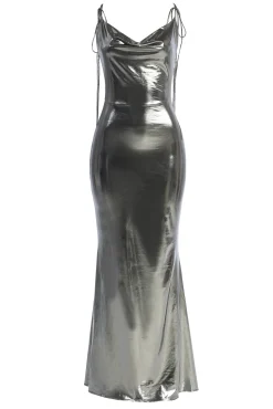 JLUXLABEL Silver Heart of Gold Maxi Dress