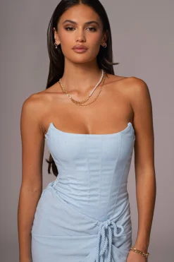 JLUXLABEL Sky Blue Fenix Reversible Linen Corset