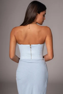 JLUXLABEL Sky Blue Fenix Reversible Linen Corset