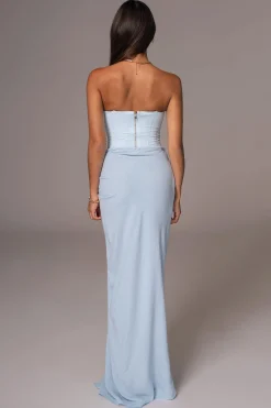 JLUXLABEL Sky Blue Fenix Reversible Linen Corset