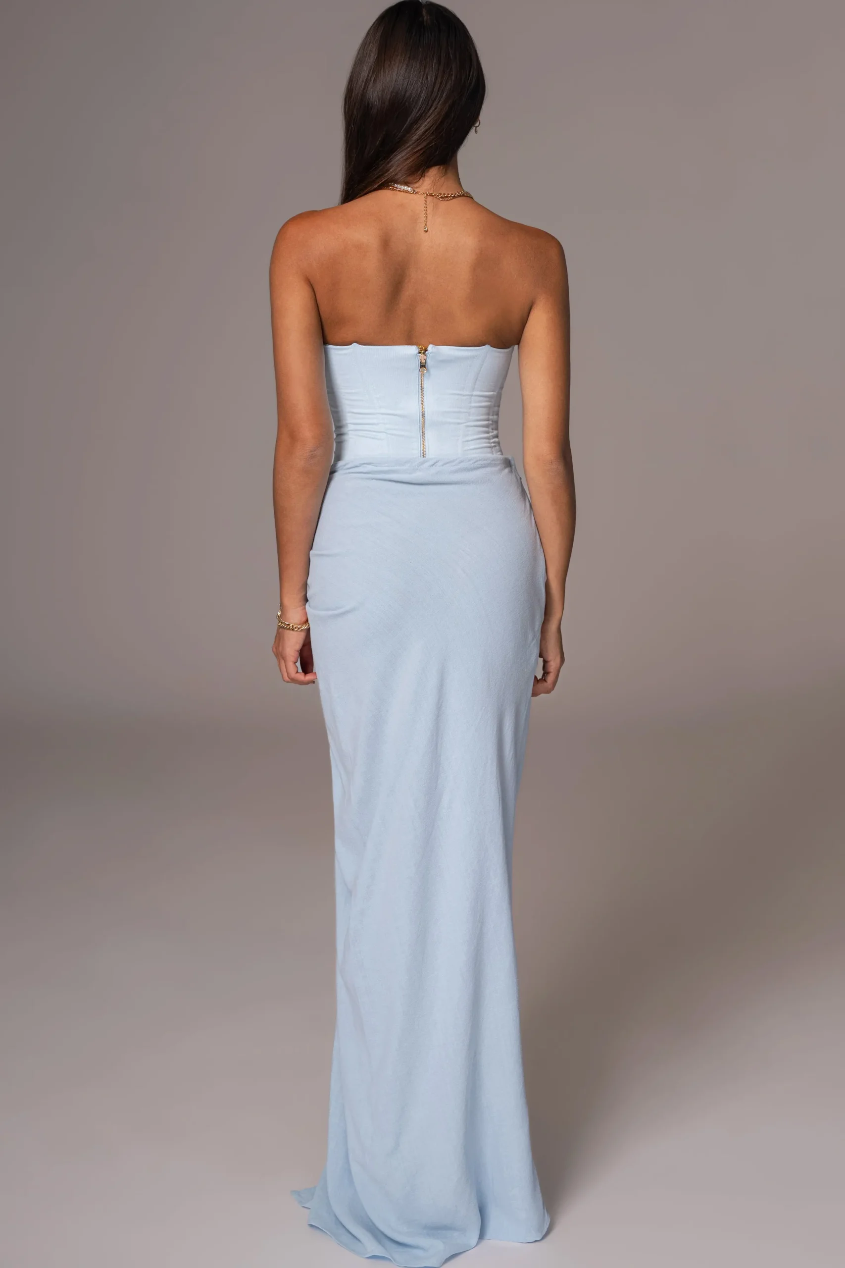 JLUXLABEL Sky Blue Fenix Reversible Linen Corset