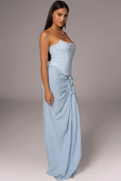 JLUXLABEL Sky Blue Fenix Reversible Linen Corset