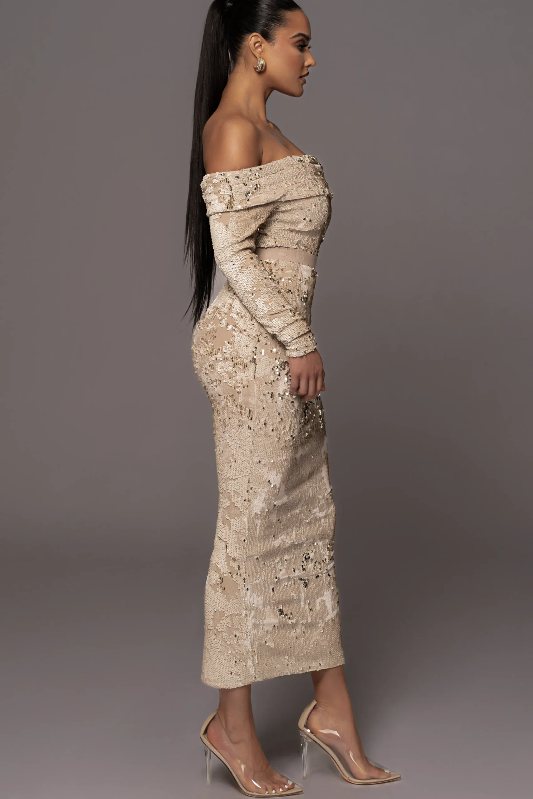 JLUXLABEL Stone Impressions Sequin Skirt