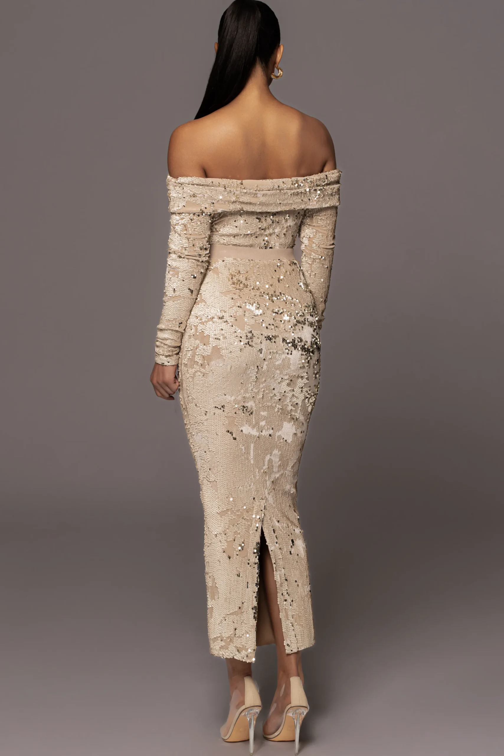 JLUXLABEL Stone Impressions Sequin Skirt