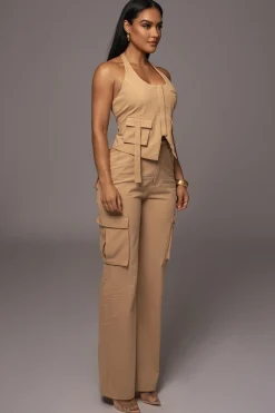 JLUXLABEL Tan Aeris Pant Set