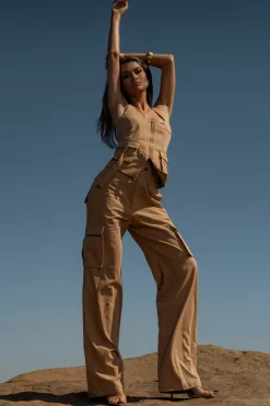 JLUXLABEL Tan Aeris Pant Set