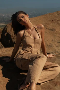 JLUXLABEL Tan Aeris Pant Set