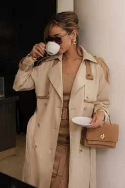 JLUXLABEL Tan Elite Suede Coat