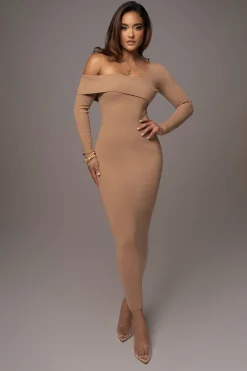 JLUXLABEL Tan Harper Knit Maxi Dress