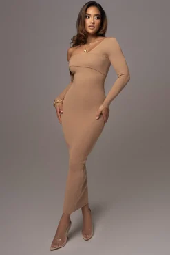 JLUXLABEL Tan Harper Knit Maxi Dress
