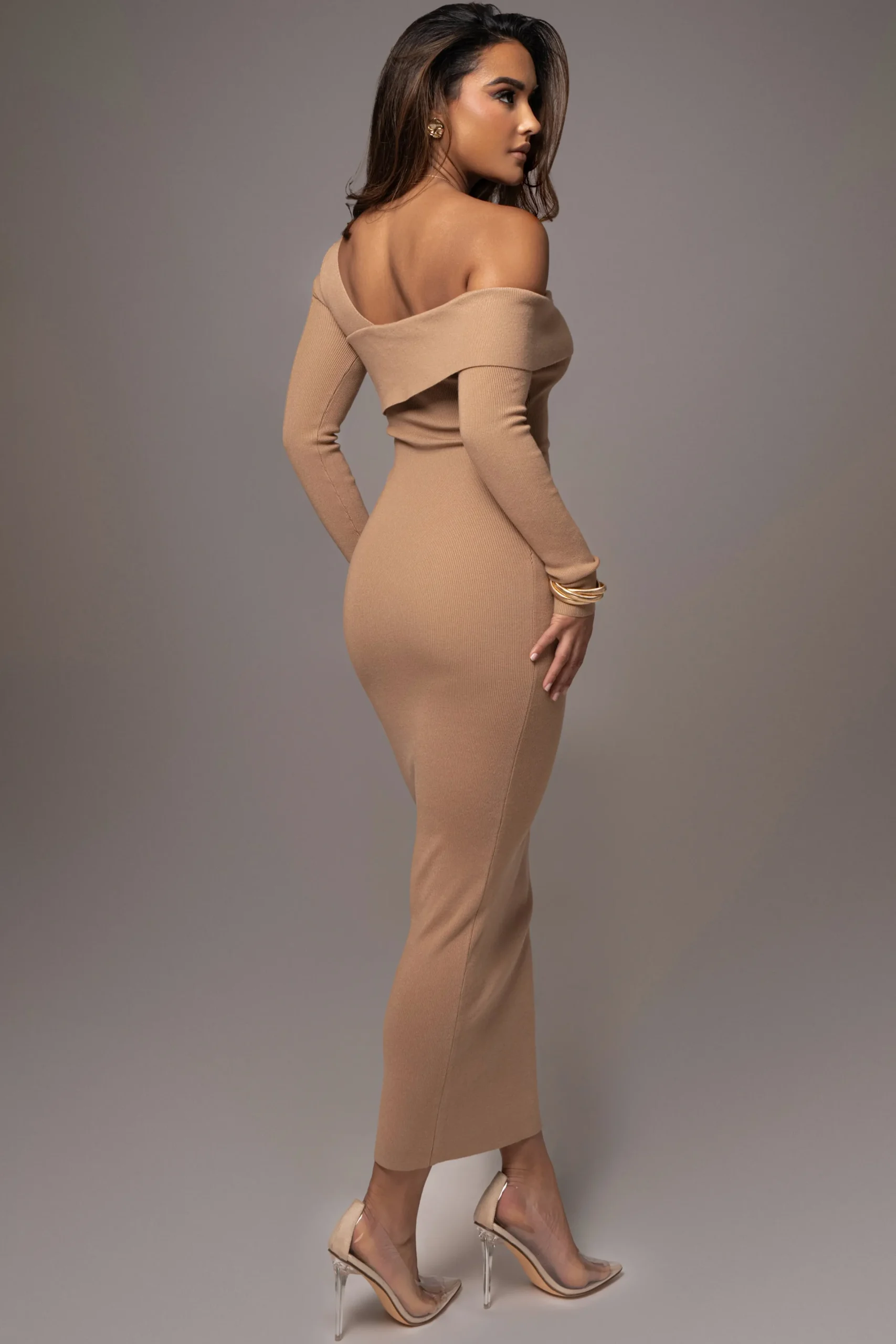 JLUXLABEL Tan Harper Knit Maxi Dress