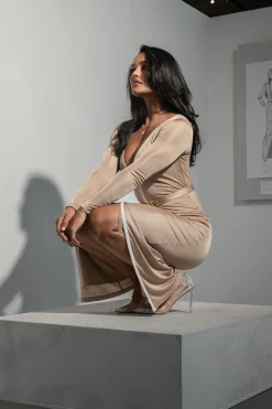 JLUXLABEL Tan Juki Maxi Dress