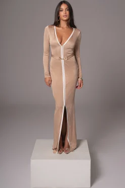 JLUXLABEL Tan Juki Maxi Dress