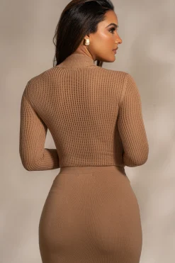 JLUXLABEL Tan Klaudette Knit Bodysuit