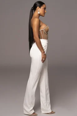 JLUXLABEL Tan Limited Edition Rhinestone Crystal Corset