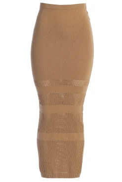 JLUXLABEL Tan Lina Knit Maxi Skirt