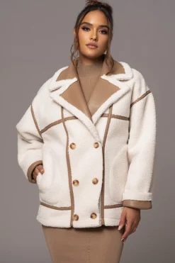 JLUXLABEL Tan Never Settle Reversible Teddy Jacket