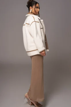 JLUXLABEL Tan Never Settle Reversible Teddy Jacket