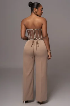 JLUXLABEL Tan Novena Woven Pants