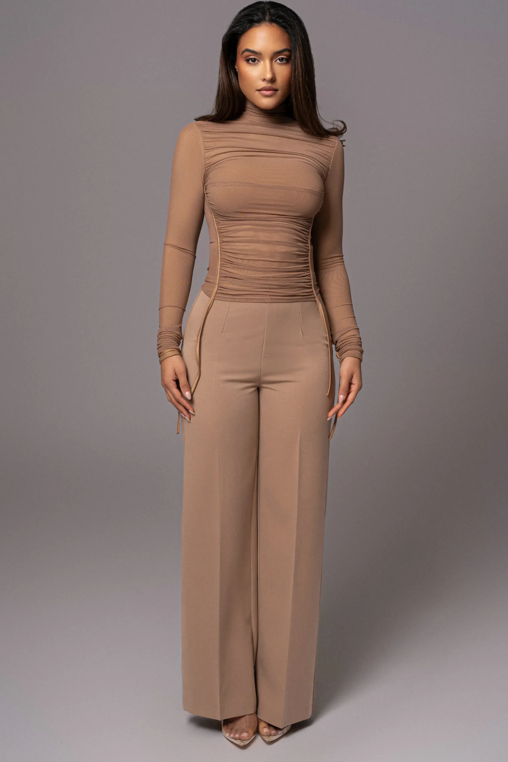 JLUXLABEL Tan Novena Woven Pants