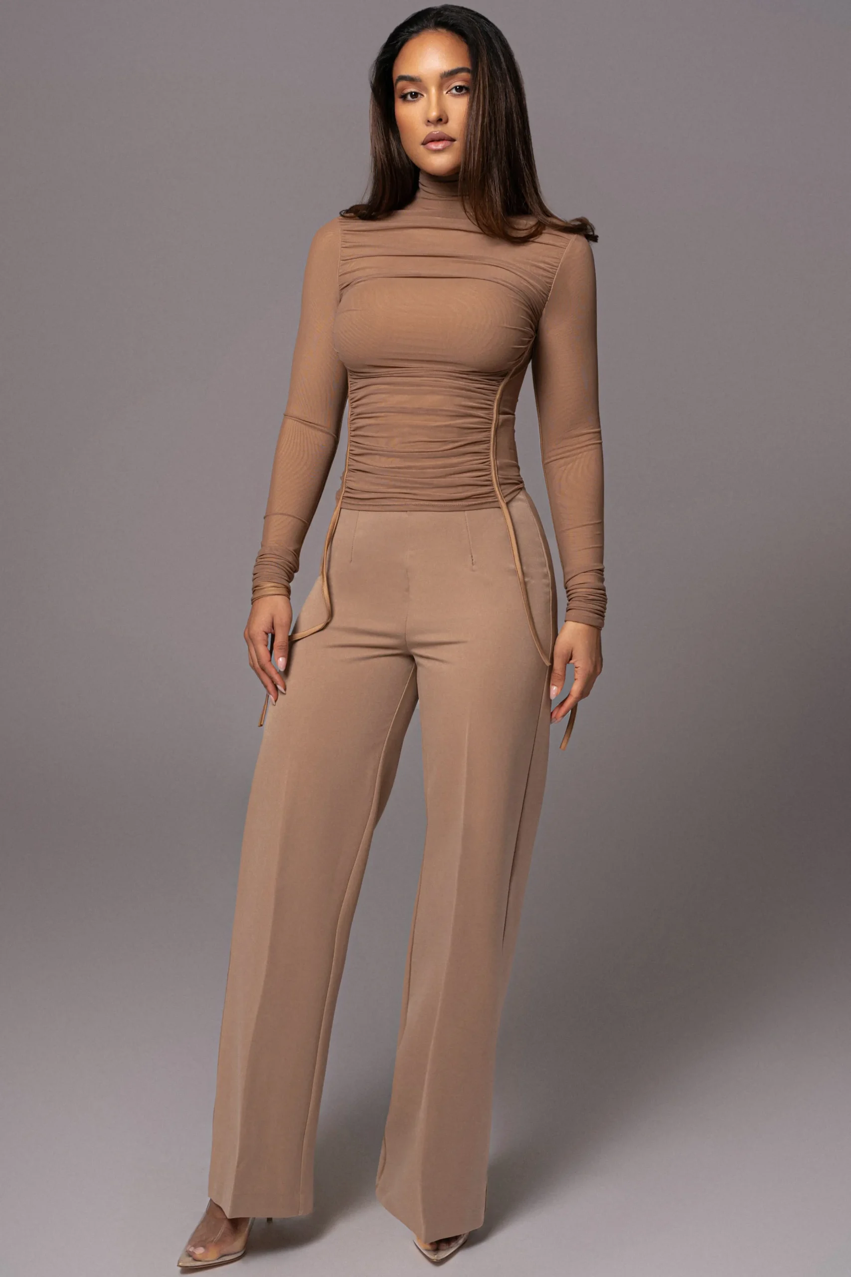 JLUXLABEL Tan Novena Woven Pants