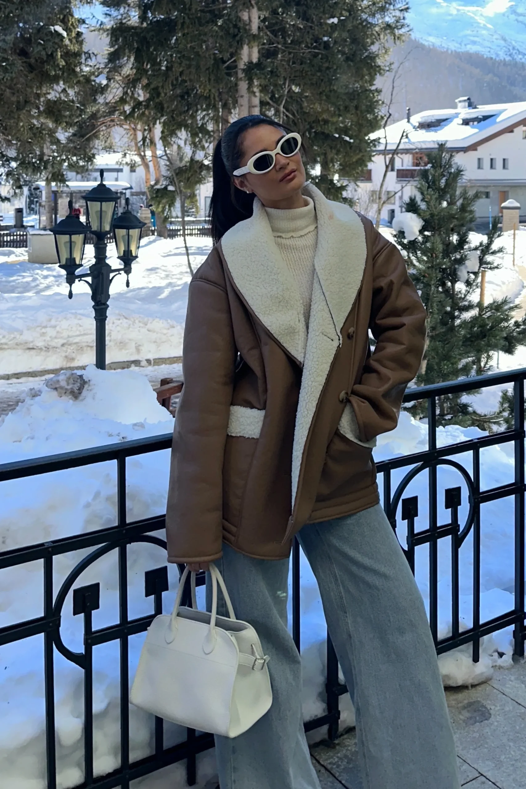 JLUXLABEL Tan Presley Faux Leather Coat