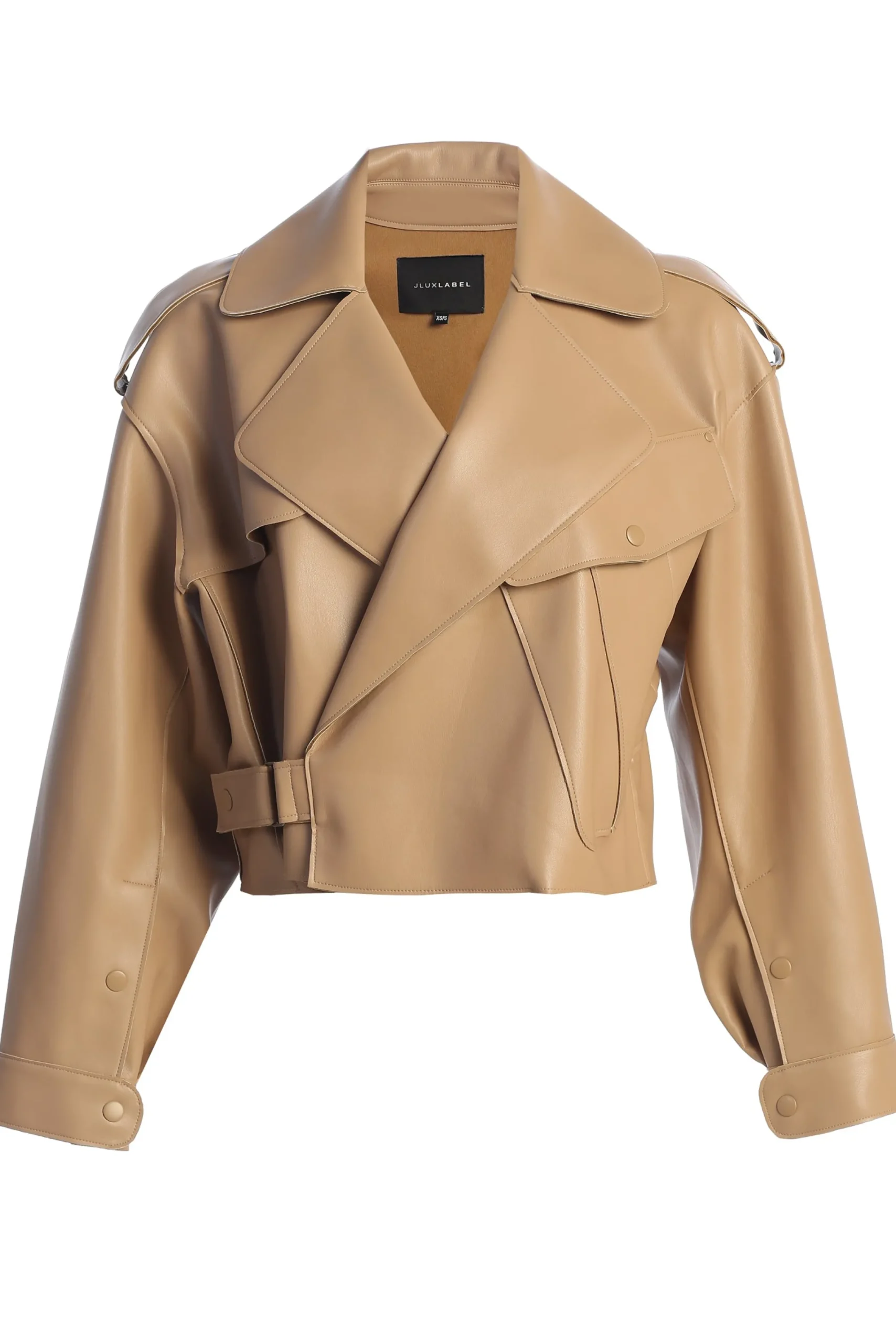 JLUXLABEL Tan Raja Faux Leather Jacket