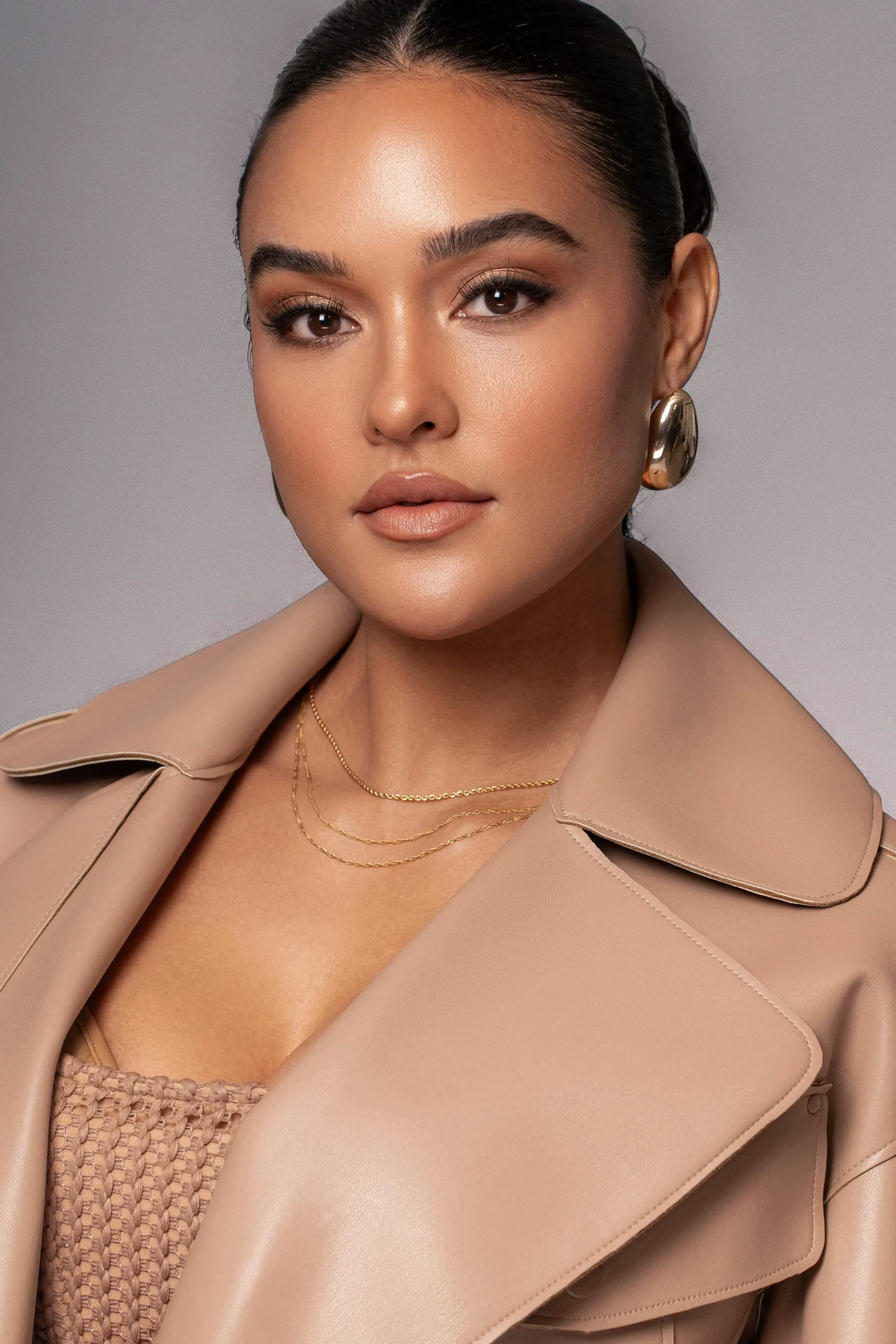 JLUXLABEL Tan Raja Faux Leather Jacket