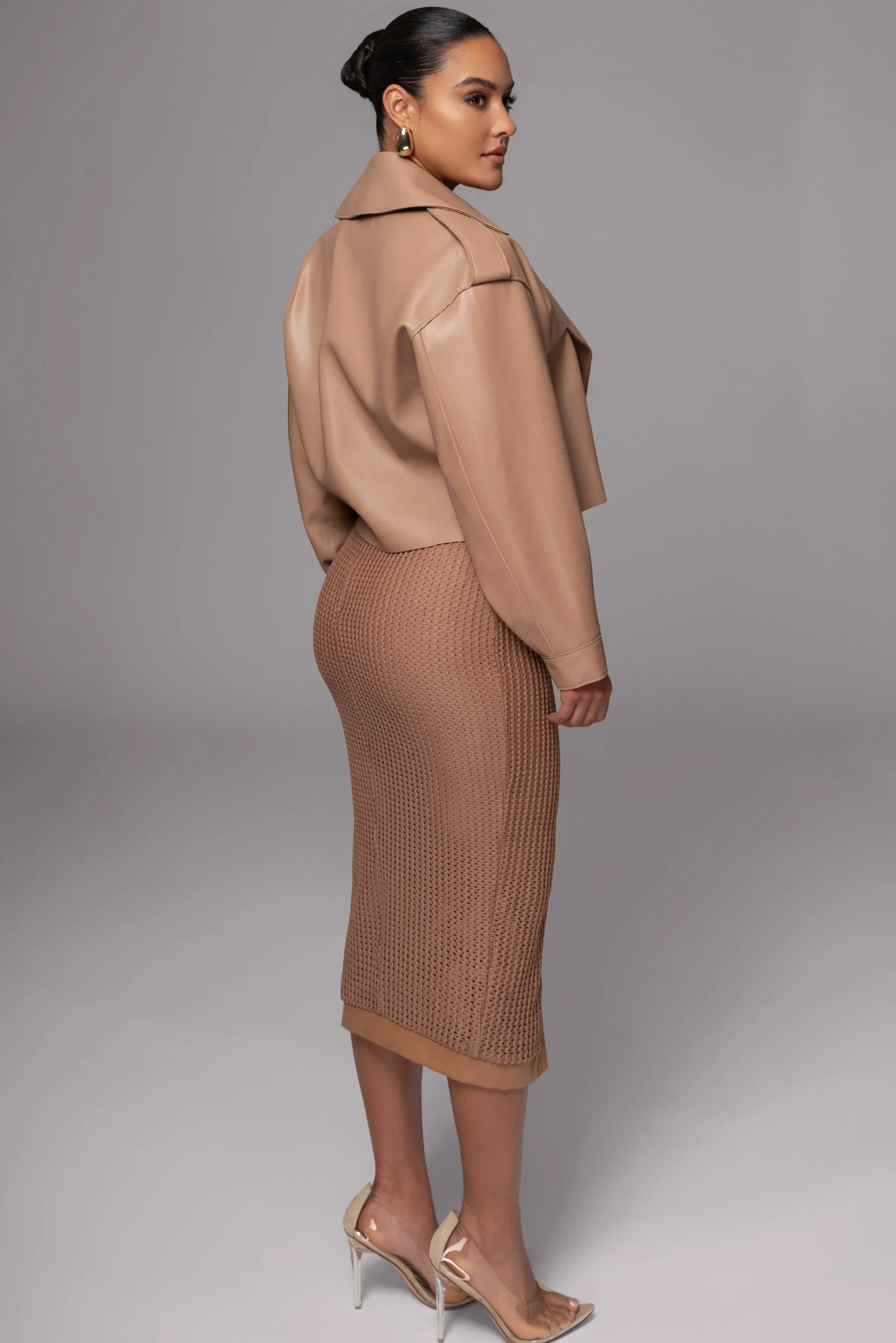 JLUXLABEL Tan Raja Faux Leather Jacket