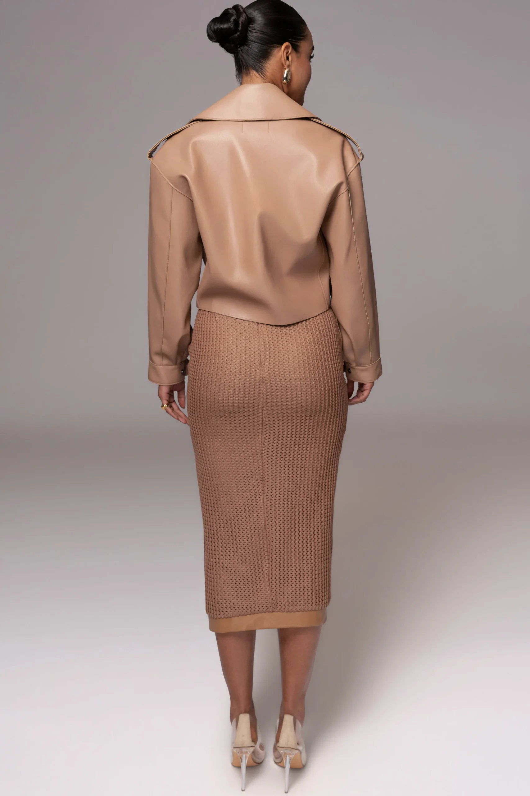 JLUXLABEL Tan Raja Faux Leather Jacket